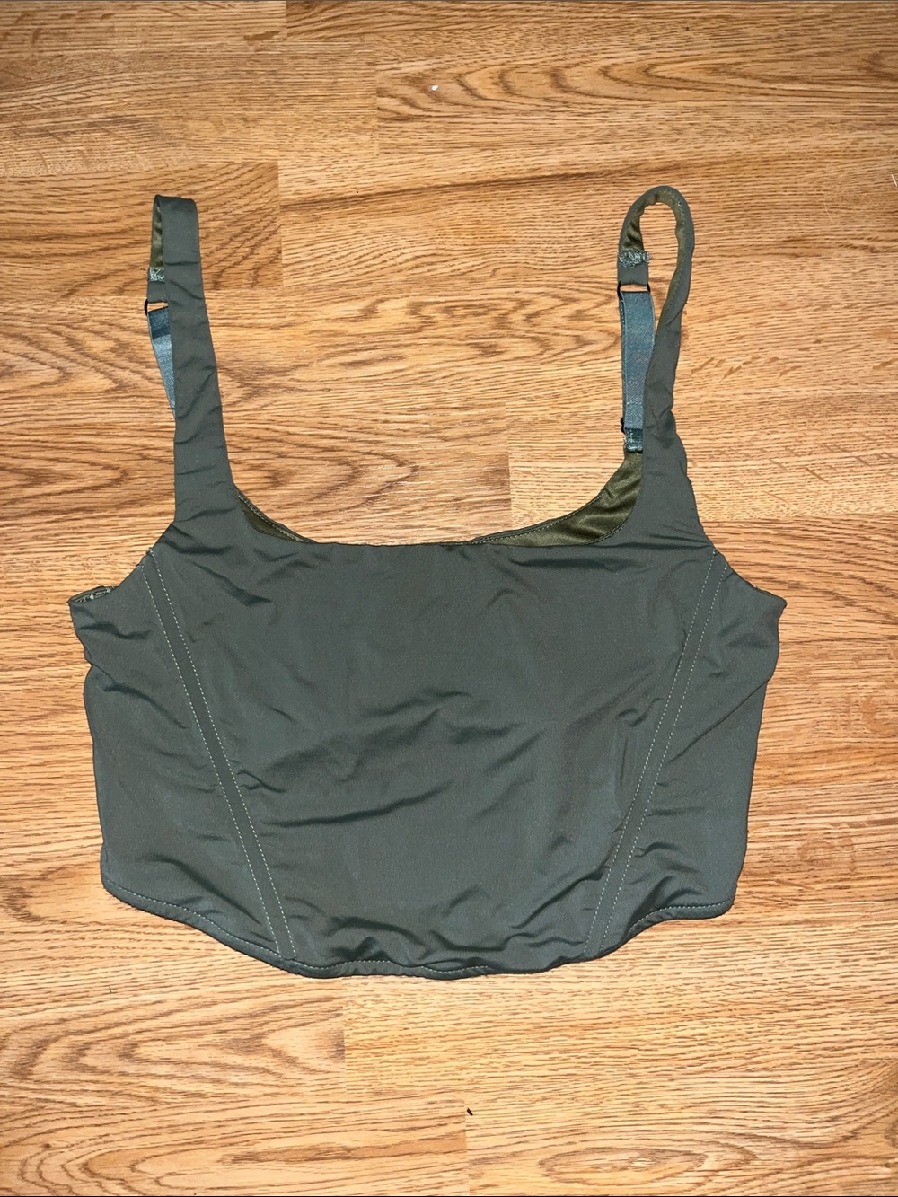 Women’s Olive Green Cropped Corset Top